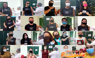 Colaboradores do Colégio Riachuelo, que atuam na Educação Infantil, são vacinados contra a Covid-19